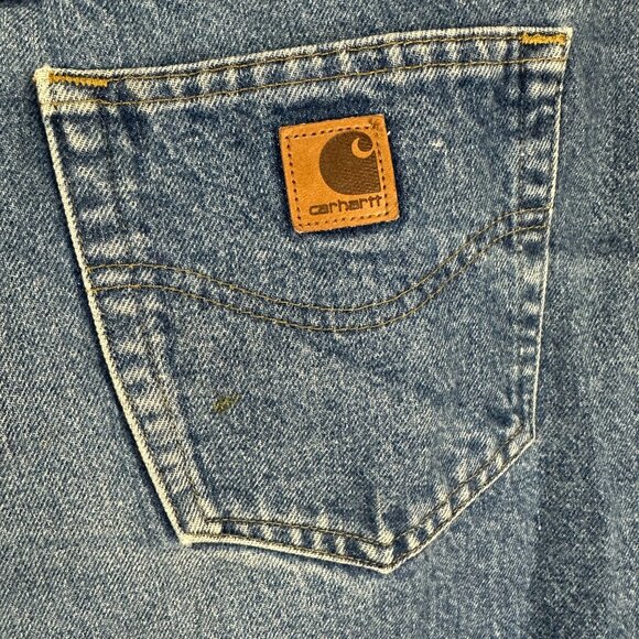 Carhartt Mens Relaxed Fit Blue Denim Jeans Size 58X30 Heavyweight Cotton - Picture 3 of 5